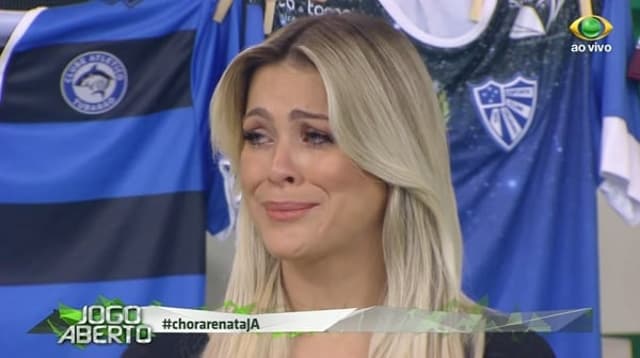 Renata Fan chora após vice do Internacional