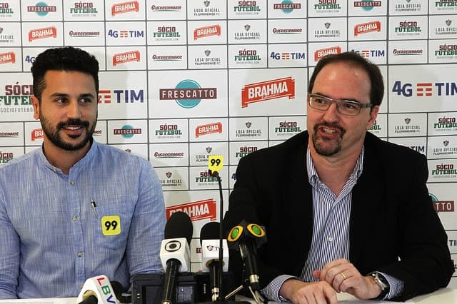 Benedito Moreira, coordenador de Marketing da 99 e André Mizrahi, diretor de Marketing do Fluminense