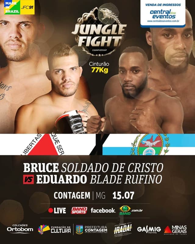 Jungle Fight 91 chega a Minas Gerais com três disputas de cinturão