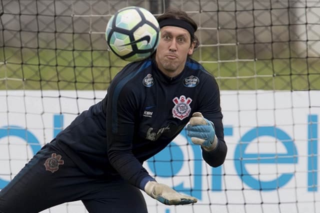 Cássio em treino do Corinthians