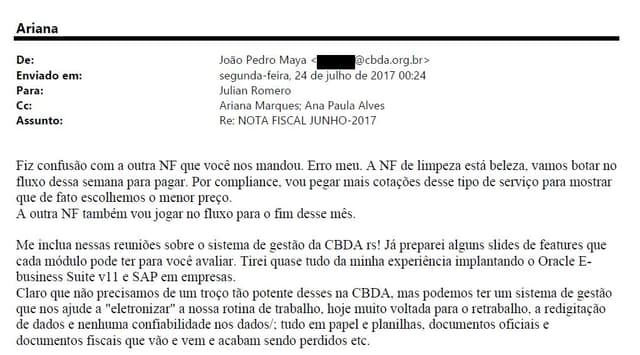 Para evitar problemas com auditoria, diretor da CBDA diz que pegará mais cotações do mesmo serviço de informática&nbsp;