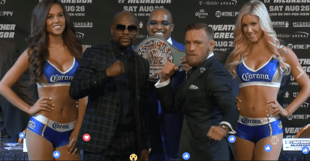 Conor McGregor e Floyd Mayweather ficam frente a frente em Las Vegas (EUA)