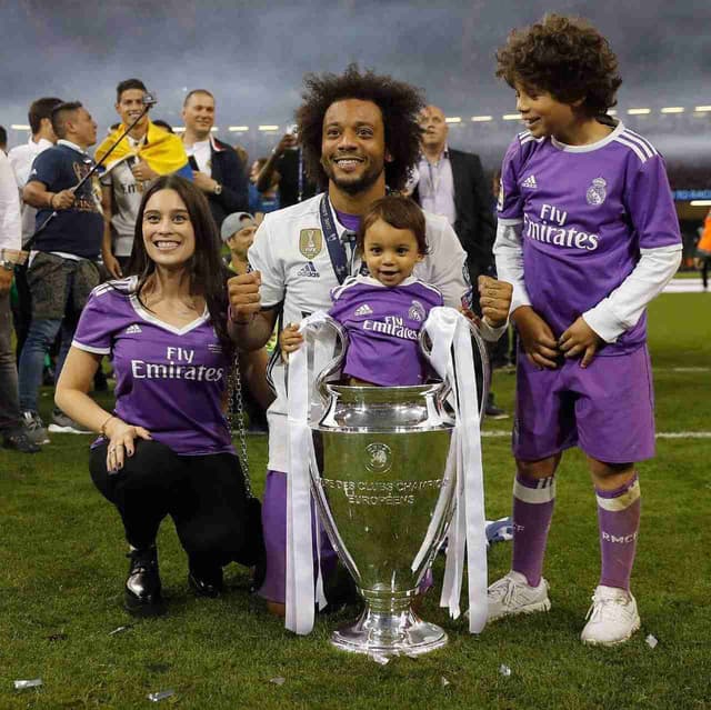 Marcelo e família - Real Madrid x Juventus