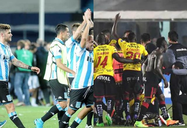 Comemoração das vagas de Racing e Barcelona de Guaiaquil