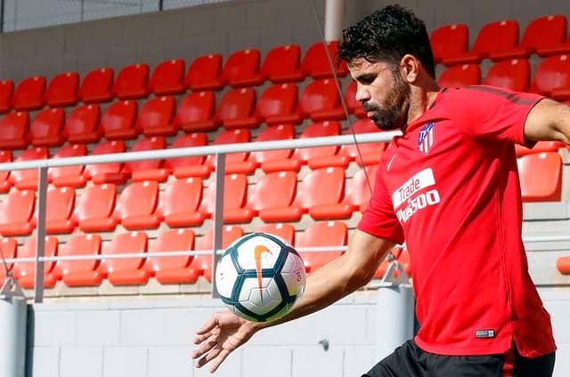 Diego Costa treina pela 1ª vez no Atlético