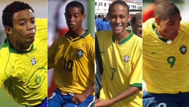 Marcelo, Ronaldinho Gaucho, Neymar e Adriano Imperador brilharam no Mundial Sub-17 antes de se destacarem pela Seleção em Copas do Mundo