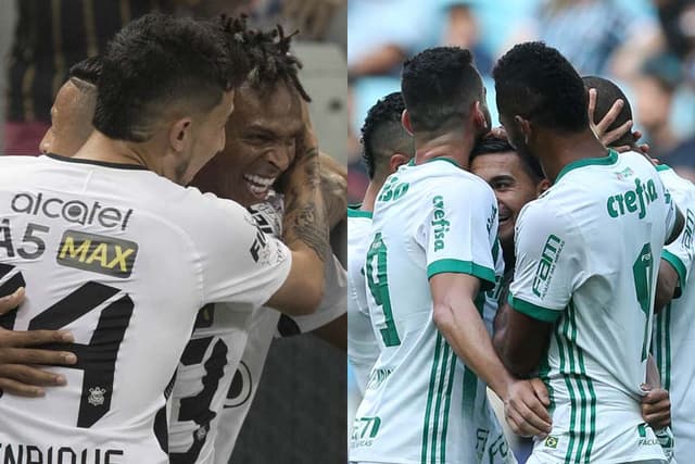 Corinthians e Palmeiras estão separados por cinco pontos na tabela de classificação. Mas a diferença já chegou a ser de 17, há dois meses. O Dérbi de domingo pode fazer a diferença ir a oito, cair para dois ou seguir em cinco. Fato é que o Verdão tirou 12 pontos do rival em dez rodadas. Veja a distância entre eles rodada a rodada no Brasileirão...