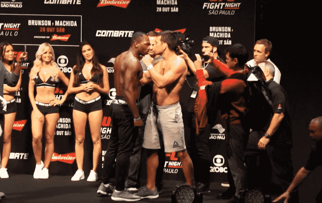 Lyoto Machida e Derek Brunson se encaram antes do UFC São Paulo