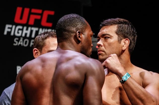 Lyoto Machida encara Derek Brunson em pesagem do UFC São Paulo