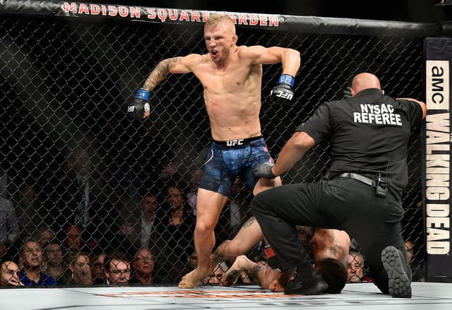 TJ Dillashaw recuperou o cinturão dos galos contra Cody Garbrandt no UFC 217