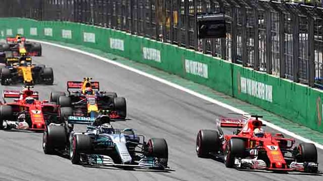 Valtteri Bottas e Sebastian Vettel (Mercedes e Ferrari) - GP do Brasil