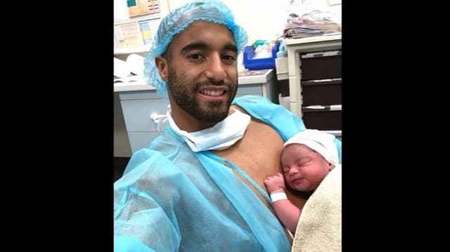 Lucas Moura e o filho, Miguel