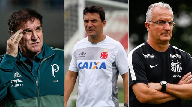 Cuca treinou apenas o Palmeiras no ano. Zé Ricardo trabalhou nos rivais Flamengo e Vasco, e Dorival Júnior abriu a temporada no Santos, mas hoje comanda o São Paulo