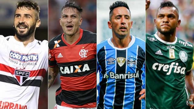 Pratto, Guerrero, Barrios e Borja são alguns gringos de destaque no Brasil. Veja até quando duram seus contratos