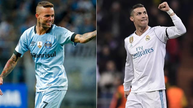 Luan e Cristiano Ronaldo irão travar duelo de camisas 7 na final do Mundial de Clubes(Lucas Uebel/Grêmio / JAVIER SORIANO/AFP)