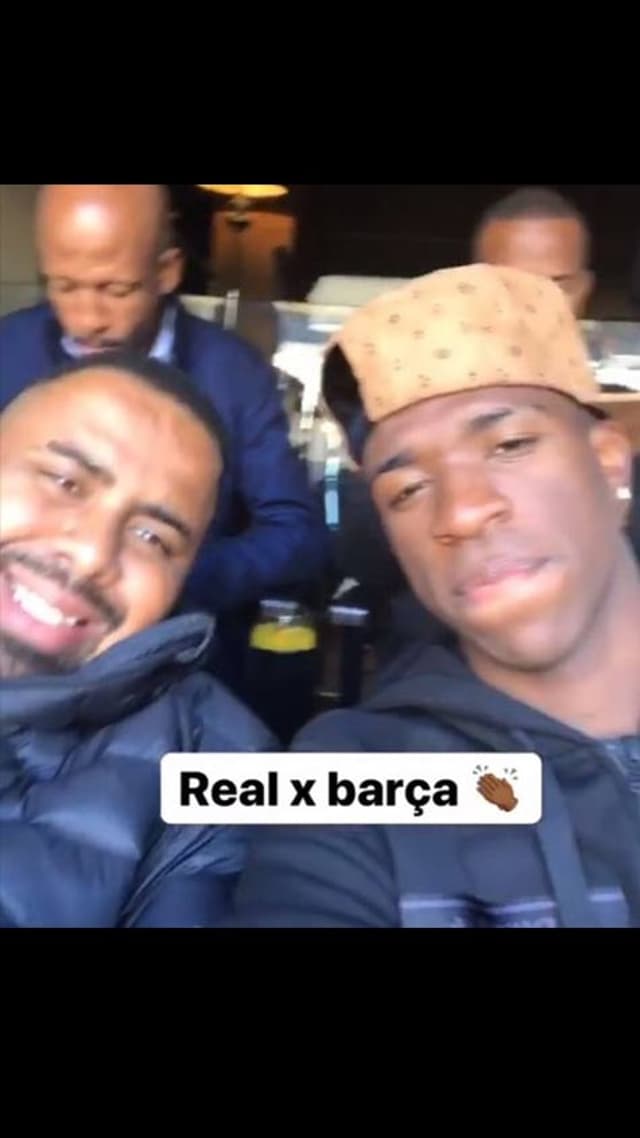 Vinicius Júnior acompanha Real Madrid x Barcelona no Santiago Bernabéu