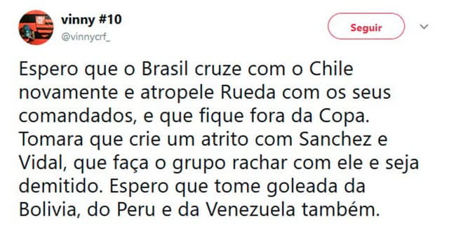 Torcedores do Flamengo usaram as redes sociais para criticar Rueda