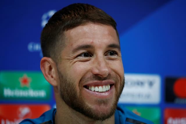 Sergio Ramos, em coletiva do Real Madrid