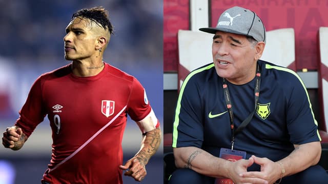 Montagem Guerrero e Maradona