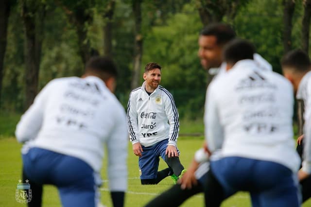 Messi - treino da Argentina