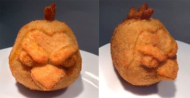 Canarinho Pistola em formato de coxinha