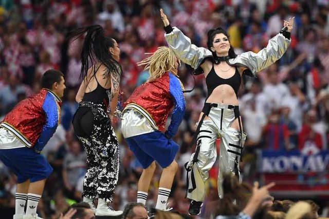 Antes da final entre França e Croácia, estádio Lujniki, em Moscou, recebeu a festa de encerramento do Mundial de 2018