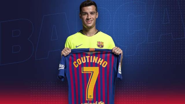 Coutinho com a camisa 7 do Barcelona