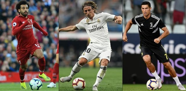 Salah, Modric e Cristiano Ronaldo