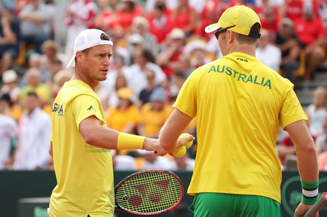 Lleyton Hewitt e John Peers diante da Áustria pela Copa Davis