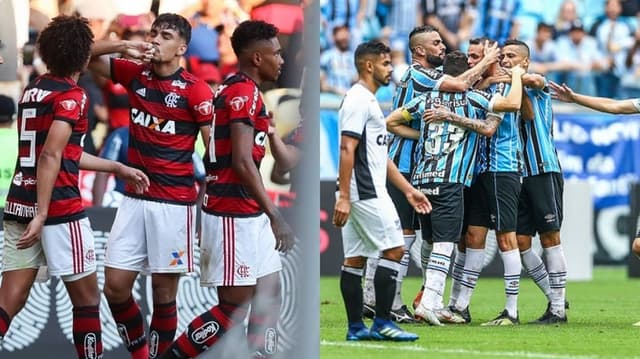 Montagem - Flamengo e Grêmio