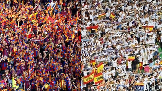 Montagem Torcida do Barcelona / Torcida do Real Madrid