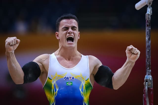 Caio Souza comemora performance no Mundial de Doha (Crédito: Ricardo Bufolin/CBG)