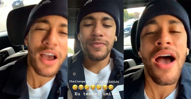 Neymar grava 'Desafio do Vinícius Jr'