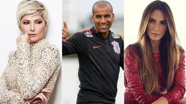 Montagem com Emerson Sheik no meio de Antonia Fontenelle e Nicole Bahls