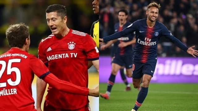 Montagem - Lewandowski e Neymar