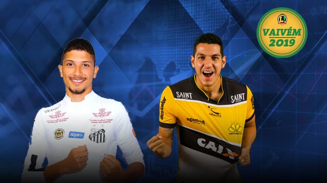 Montagem Yuri Oliveira (Santos) e Nino (Criciúma)