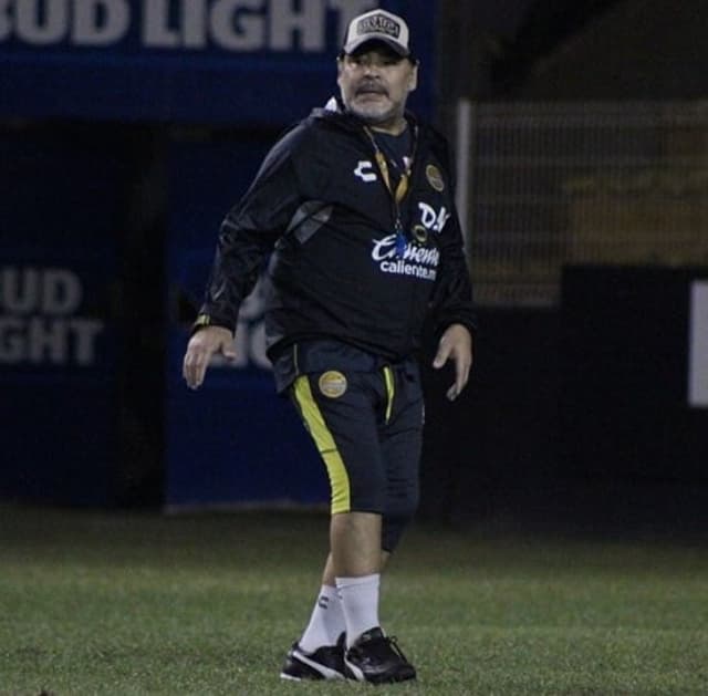 Maradona em treino do Dorados de Sinaloa