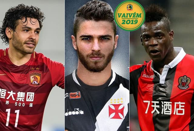 Montagem VAIVÉM - Ricardo Goulart, Cláudio Winck (chegando no Vasco) e Balotelli (Nice)