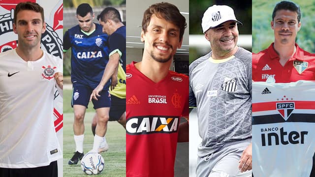 Montagem Corinthians, CSA, Flamengo, Santos e Sao Paulo