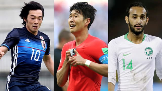 Montagem Shoya Nakajima (Japão)- Heung Min-Son (Coreia do Sul) - Abdullah Otayf (Arábia Saudita)