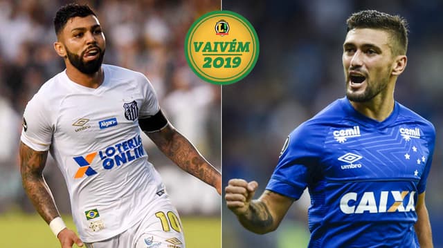 Montagem Gabriel/Gabigol e Arrascaeta