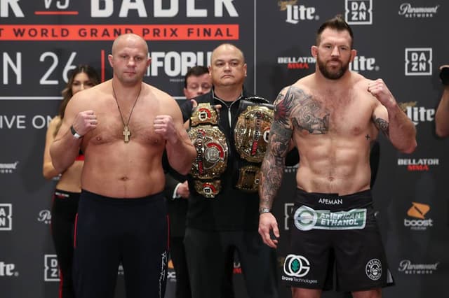 Fedor e Bader lutam neste sábado (26) pelo título do GP dos Pesados do Bellator (Foto: Bellator MMA)