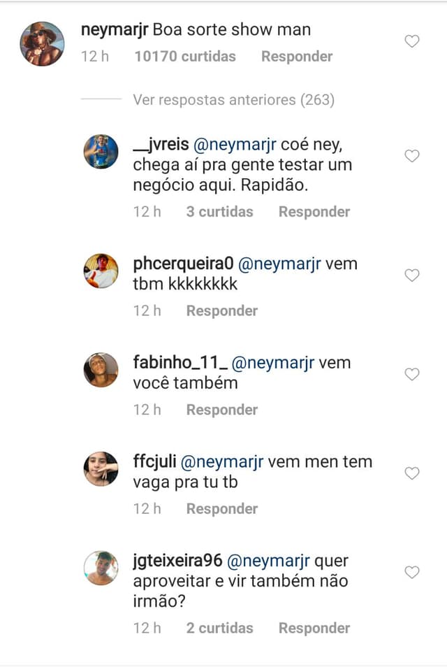 Ganso no Fluminense - post de Neymar