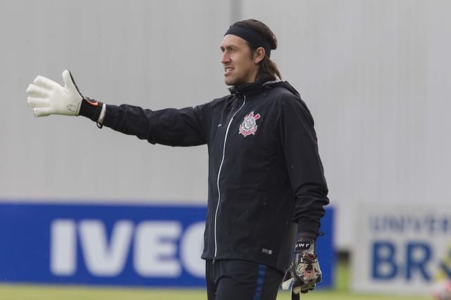 Cássio em treino do Corinthians