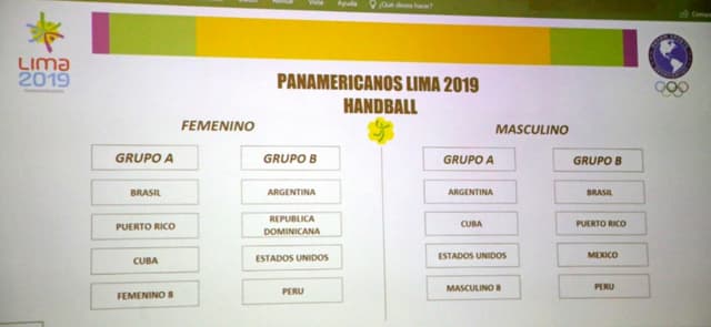 Sorteio nesta sexta (1º/3) definiu os grupos do torneio de handebol do Pan-2019 (Crédito: Divulgação)