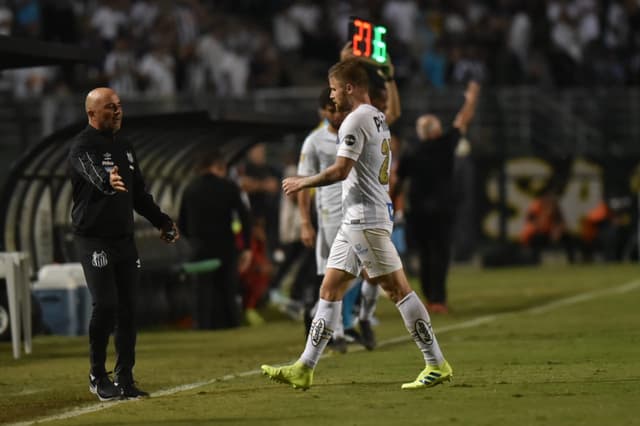 Eduardo Sasha e Jorge Sampaoli - Santos