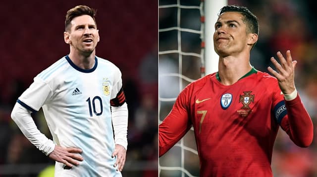 Montagem Messi e Cristiano Ronaldo