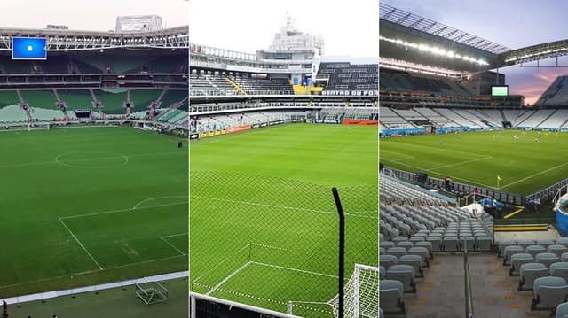 Montagem do Allianz Parque, Vila Belmiro e Arena Corinthians