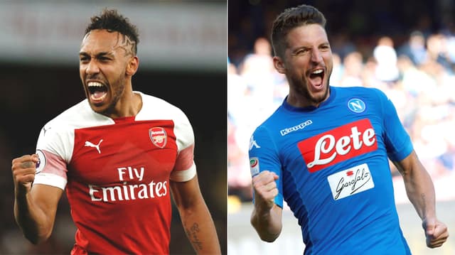 Montagem Aubameyang e Mertens