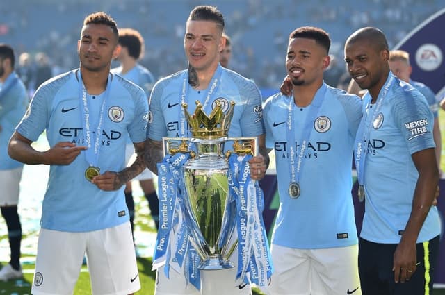 Ederson, Gabriel Jesus, Danilo e Fernandinho - Manchester City